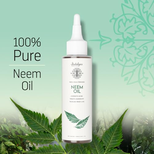 Indulgeo Essentials 100% Cold Pressed Pure Herbal Neem Oil For Skin & Hair|Prevent Dandruff, Lice, Various Scalp Fungal Infections & Supports Skin'S Immunity| Neem Oil For All Skin & Hair Types- 100 ml - Image 2