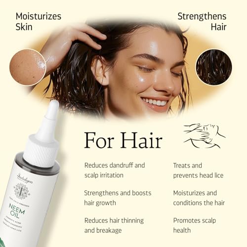 Indulgeo Essentials 100% Cold Pressed Pure Herbal Neem Oil For Skin & Hair|Prevent Dandruff, Lice, Various Scalp Fungal Infections & Supports Skin'S Immunity| Neem Oil For All Skin & Hair Types- 100 ml - Image 4