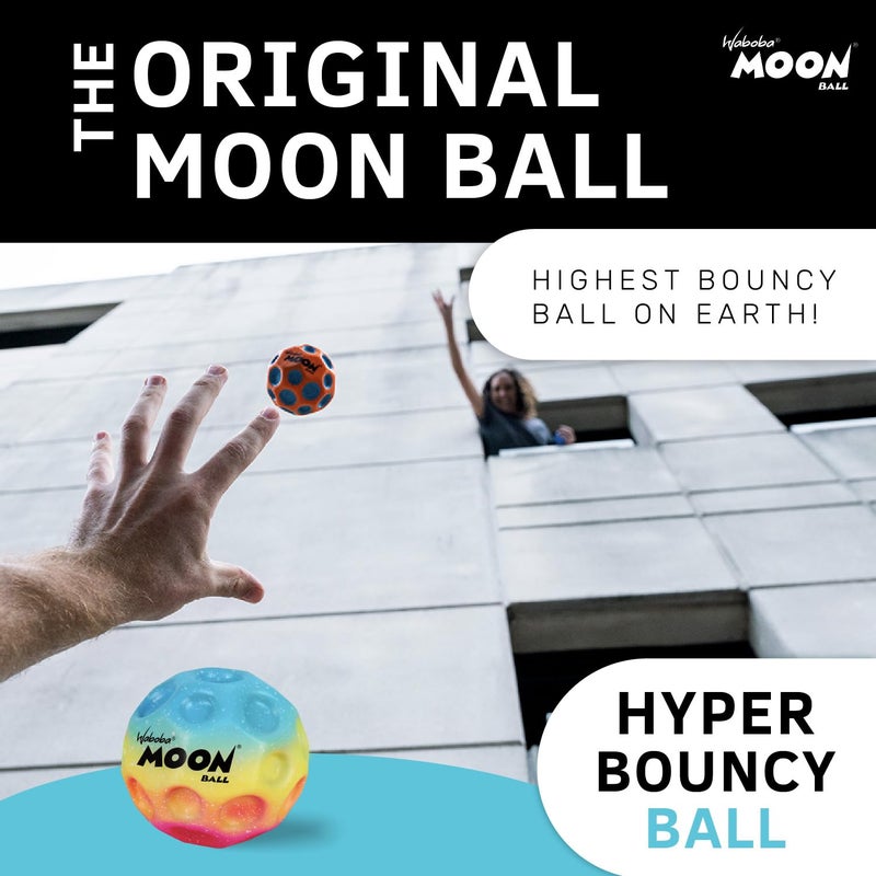 Waboba The Original Moon Ball - Hyper Bouncy Ball - All Ages Extreme Bounce and Fun - Perfect for Active Play and Outdoor Games - Rainbow - Image 2