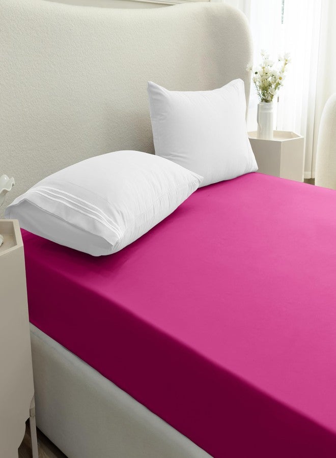 Mocassi California King Fitted Sheet - Deep Pocket Cooling Sheets up to 16 inch - Hotel Luxury 1800 Premier - Softest Sheet - Wrinkle Resistant - 1 Single Bottom Fitted Sheet, Cali King, Hot Pink - Image 3