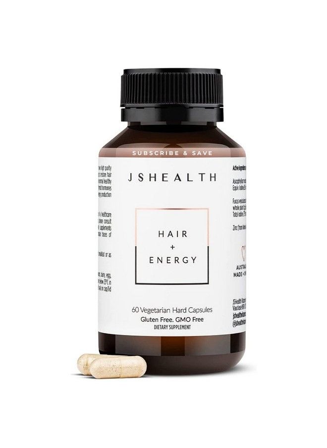 JSHealth - Vitamins Hair And Energy Formula Hair Growth Vitamins; Hair Vitamins For Women And Men; Zinc And Iodine Hair Supplements For Hair Growth; Hair Loss Supplements; (60 Capsules) - Image 1