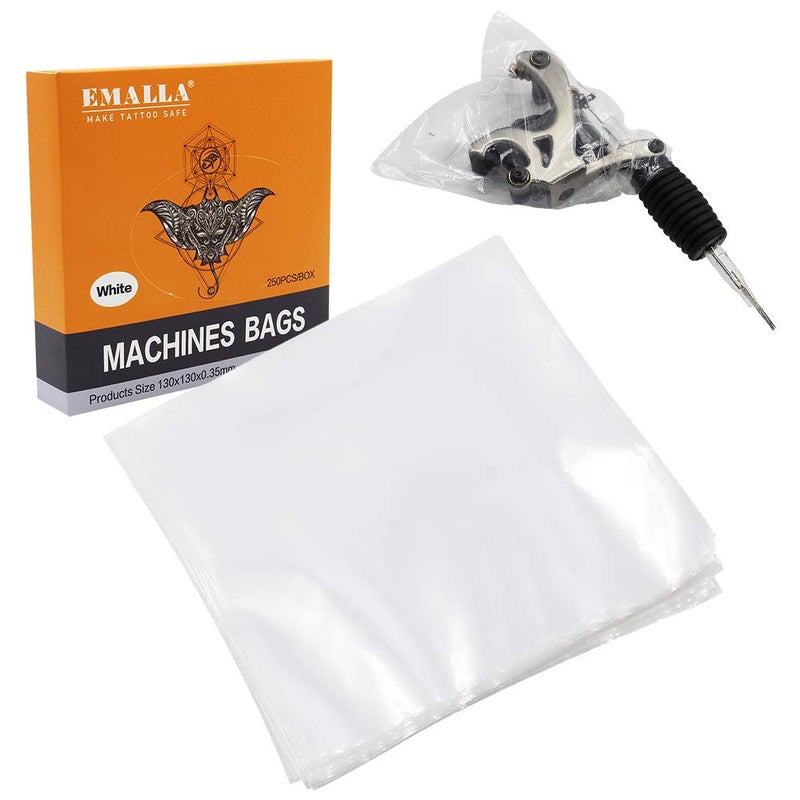 Autdor Tattoo Machine Covers  250PCS Disposable Sleeves White Machine Bags for Tattoo Supplies Kits