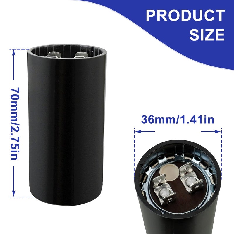 BOJACK 161-193 Uf/Mfd 220-250 Vac 50/60Hz Universal Round Start Capacitor Electrical Replacement - Image 2