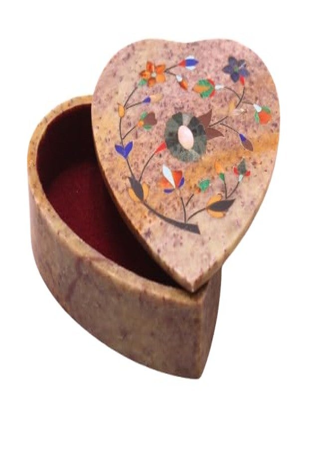 SANDSTERS VR SOURCING Heart Shape Marble Trinket Box Inlay Work Utility Box|Jewelry Box| Jewelry Organiser for Home Decor - Image 2