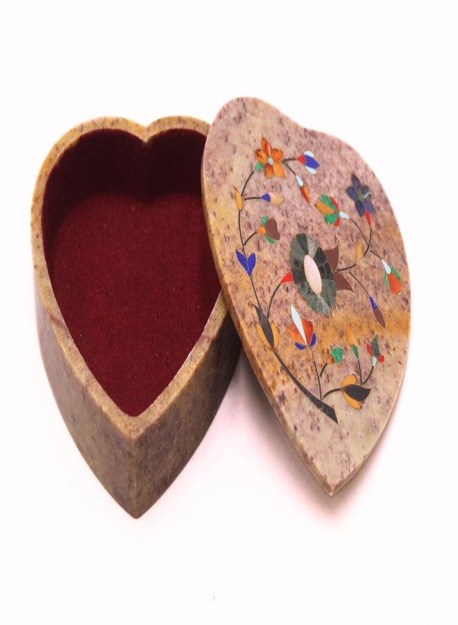 SANDSTERS VR SOURCING Heart Shape Marble Trinket Box Inlay Work Utility Box|Jewelry Box| Jewelry Organiser for Home Decor - Image 3