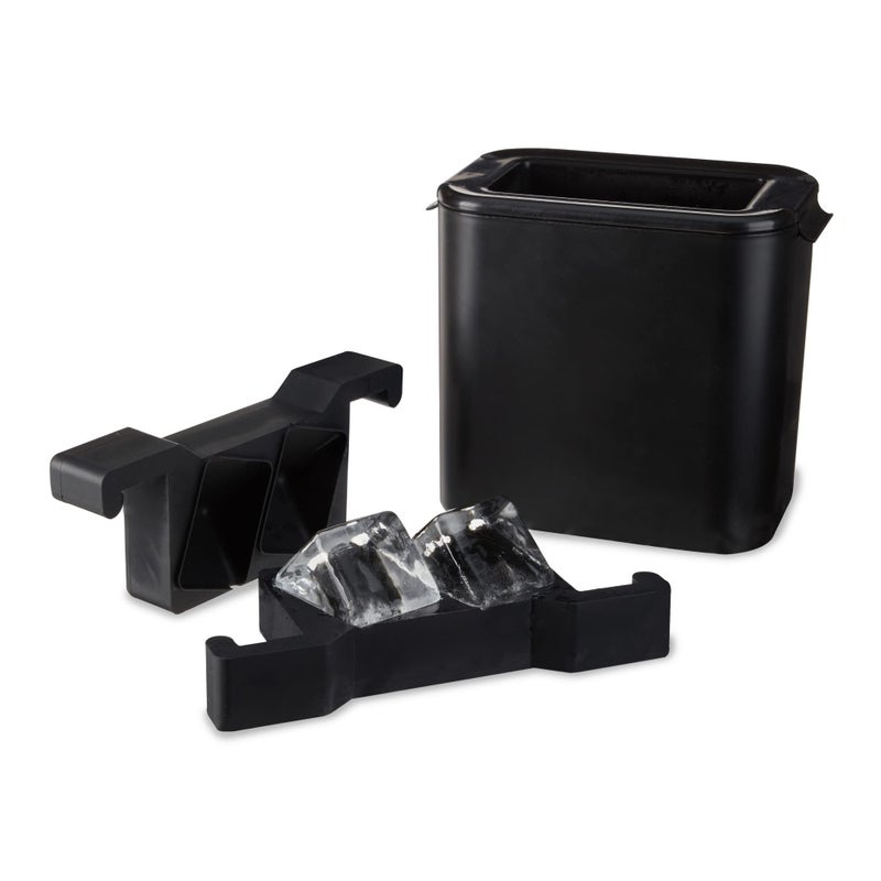 Viski Ice Maker Whiskey Ice Cube Molds Makes 2 Large Crystal Clear Cubes Perfect for Old Fashioned Bourbon Scotch  Craft Cocktail Drinks Home Bar Accessories Barware Essentials Set of 1 Black