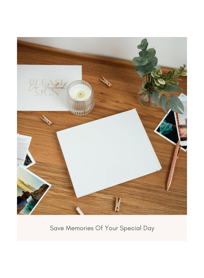 Wedding Guest Book - Elegant Guest Book Weddings Reception, Polaroid Guest Book for Wedding and Special Events - 100 Lined Pages for Wedding Sign in and Photos(WHITE) - Image 5