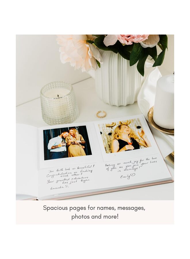 Wedding Guest Book - Elegant Guest Book Weddings Reception, Polaroid Guest Book for Wedding and Special Events - 100 Lined Pages for Wedding Sign in and Photos(WHITE) - Image 4