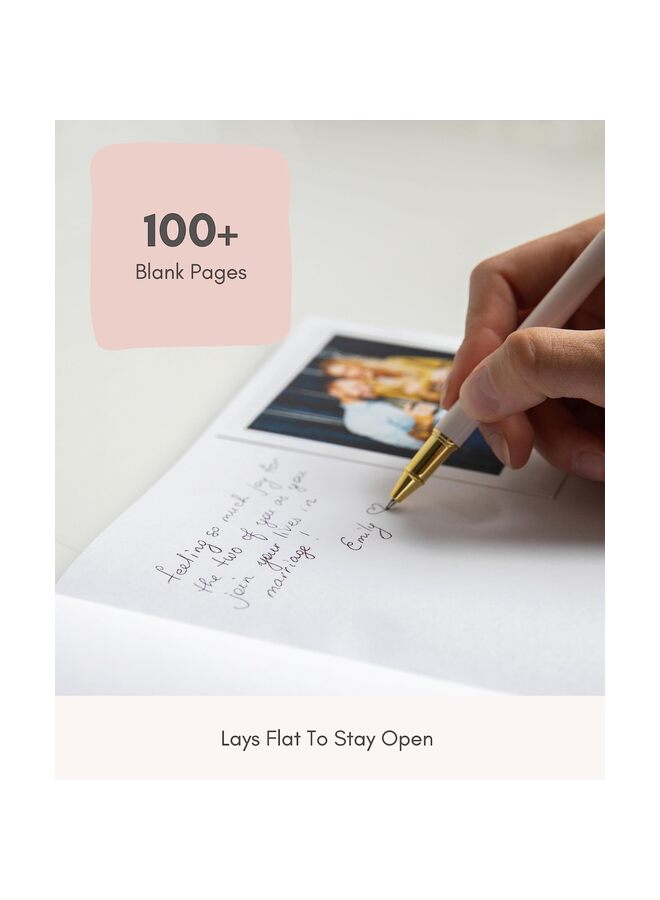 Wedding Guest Book - Elegant Guest Book Weddings Reception, Polaroid Guest Book for Wedding and Special Events - 100 Lined Pages for Wedding Sign in and Photos(WHITE) - Image 3