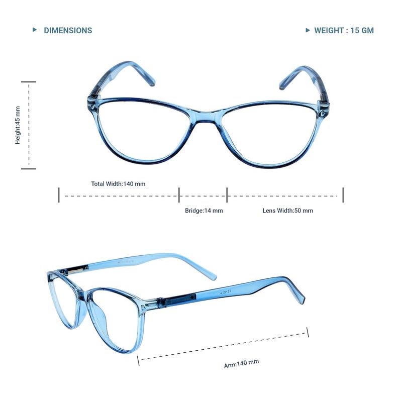 Lens + Lensplus Cateye Shape TR Full Rim Eyeglasses with Lightweight Unisex Eyewear for Men & Women | Stylish Computer & Daily Use Frame - Image 5