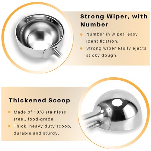 Fayomir Cookie Scoop 1.5 Tablespoon, Small Cookie Dough Scoop, Cookie Scoops for Baking, Ice Cream Scoop, Selected 18/8 Stainless Steel for Making Cookie, Melon Ball, Ice Cream, Meatball - Image 5