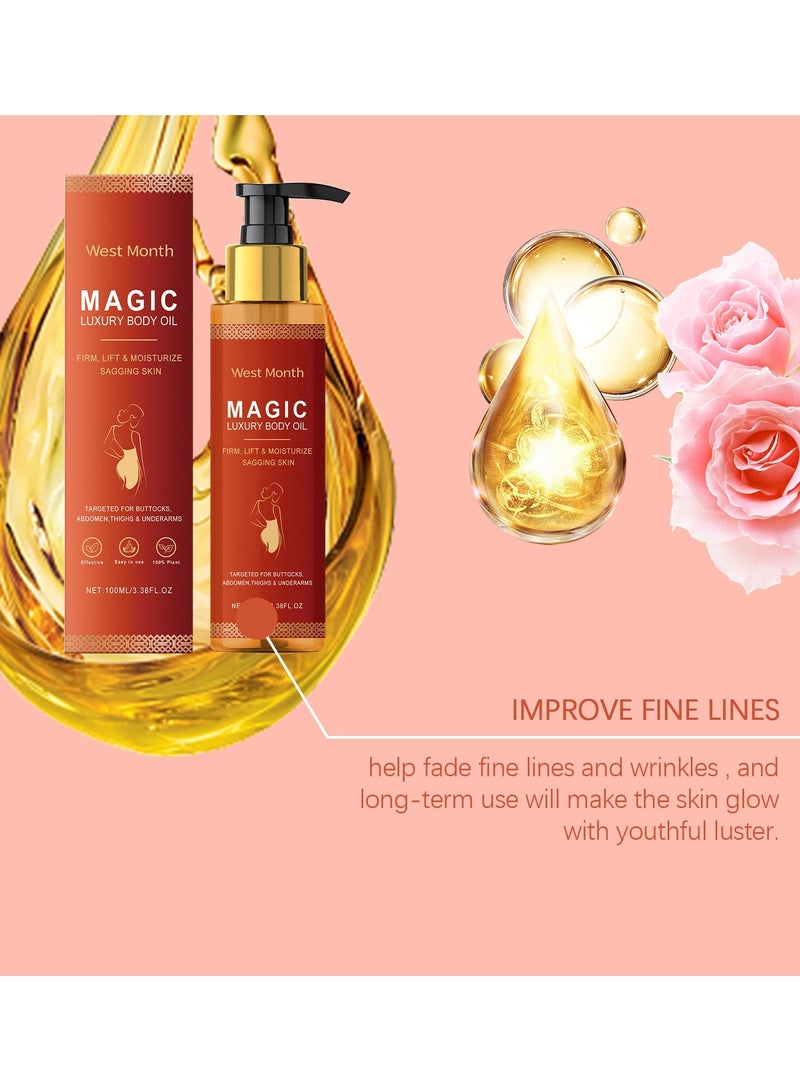 WEST MONTH Body Firming Moisturizing Oil, Daily Skin Care Moisturizing Oil 100ml - Image 4