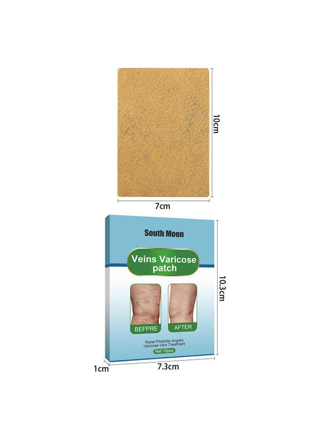 SOUTH MOON - South Moon 10Pcs Veins Varicose Patches Relieve Phlebitis Angiitis Improve Varicosity Soothing Leg Swelling Pain - Image 1