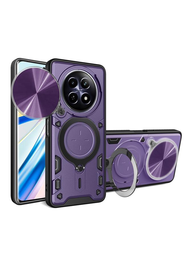 اس-توب جراب لهاتف Realme 12 5G Global CD Texture Sliding Camshield حامل مغناطيسي جراب هاتف - Image 1