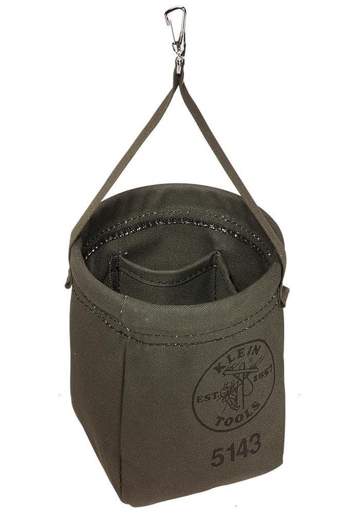 Klein Tools Canvas Tapered-Bottom Tool Bag 5143 - Durable No. 10 Canvas with Snap Hook and Pockets - Image 1