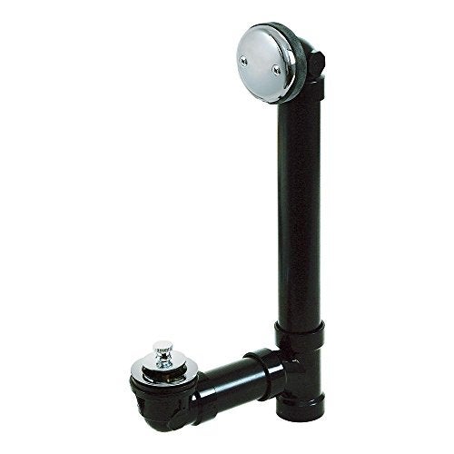 EZFLO 112 Inch Schedule 40 ABS Lift and Lock TwoHole Bath Waste Drain Plastic Tubular with Chrome Plated Trim 35298