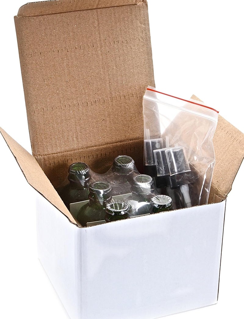 Vivaplex 6 Green 2 oz Glass Bottles with Black Fine Mist Sprayers - Image 4