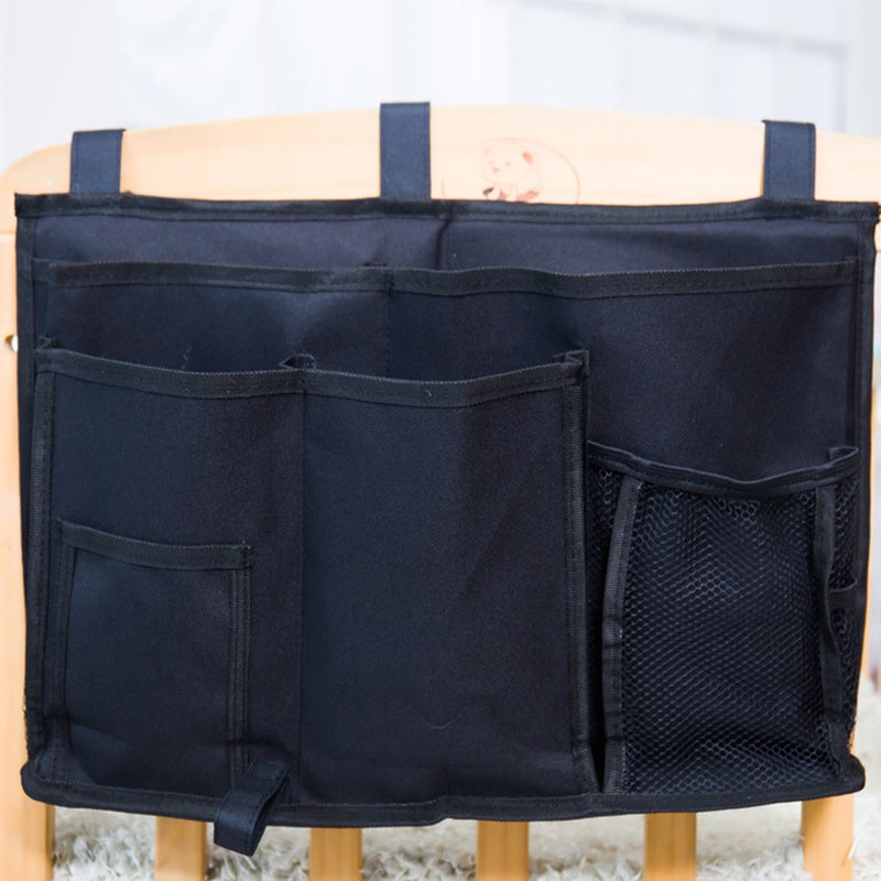 Bedside Storage Pouch Multi-pockets Storage Multifunctional Changing Bag Sundries Organizer for Dormitory Bed Camper (Navy) - Image 1