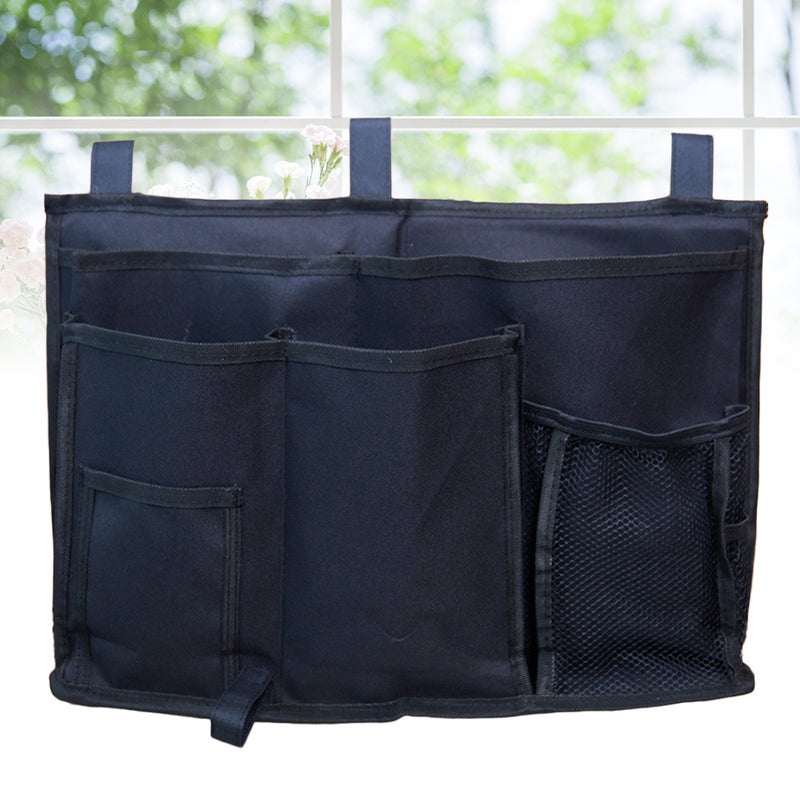 Bedside Storage Pouch Multi-pockets Storage Multifunctional Changing Bag Sundries Organizer for Dormitory Bed Camper (Navy) - Image 3