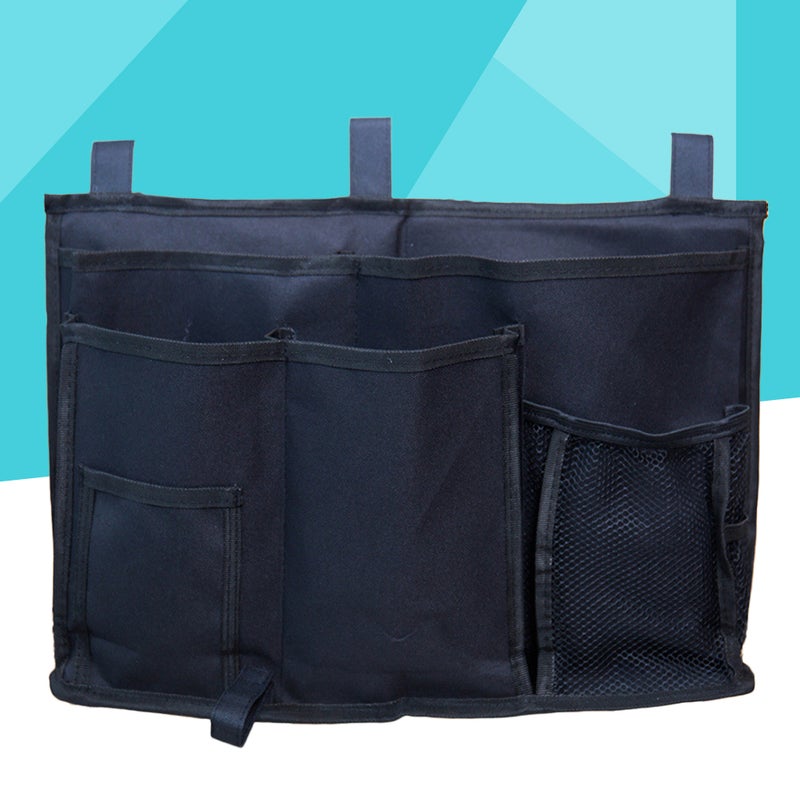 Bedside Storage Pouch Multi-pockets Storage Multifunctional Changing Bag Sundries Organizer for Dormitory Bed Camper (Navy) - Image 5