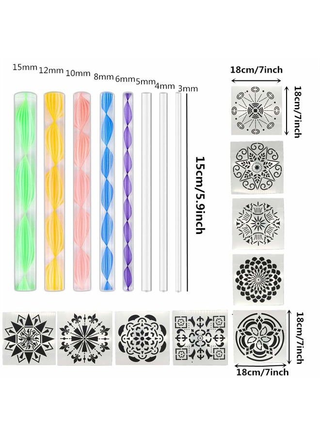 Fycooler Mandala Dotting Tools Painting Kit 41Pcs Pen Dotting Tools Mandala Stencil Ball Stylus Paint Tray for Mandalas Painting Rocks,Wall Decor Mandala Art Kit and Drafting Art Supplies - Image 2