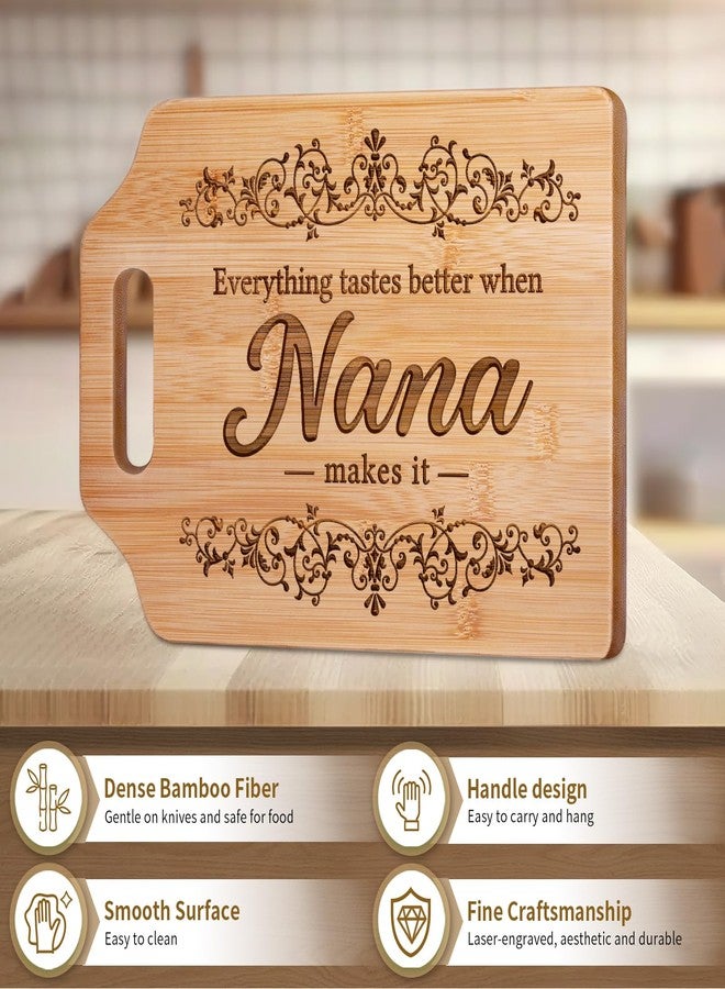 AceThrills Nana Gifts for Nana Christmas Gifts for Birthday, Mothers Day - Engraved Bamboo Cutting Board 12.3"L x 8.7"W x 0.4"Th - Image 4