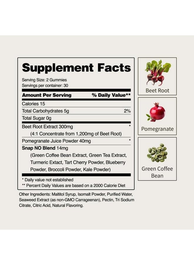 SNAP SUPPLEMENTS Heart Beets Organic Beet Root Gummies, Cardiovascular Support Supplement for Men & Women, Pomegranate, Red Spinach, Heart Health & Circulation Support, Sugar Free, Cherry, 60 Gummies - Image 5