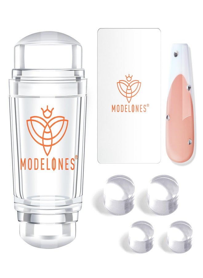 Modelones French Tip Tool- 6 Pcs Nail Stamp French Manicure Kit Suitable for DIY Together with Gel Nail Polish Art Tips Printing Tool Kit - Image 1