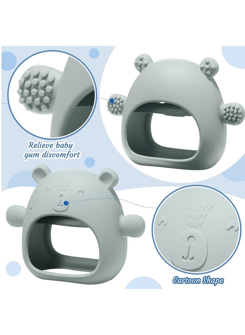 Gonice - 3 Packs Bear Baby Teething Toy Silicone Teething Toys for Babies 0-6 Months 6-12 Months Anti Dropping Wrist Hand Teethers Baby Chew Toys for Sucking Needs - Image 1