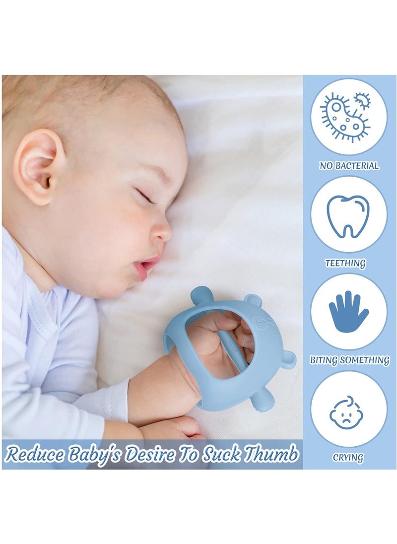 Gonice - 3 Packs Bear Baby Teething Toy Silicone Teething Toys for Babies 0-6 Months 6-12 Months Anti Dropping Wrist Hand Teethers Baby Chew Toys for Sucking Needs - Image 1