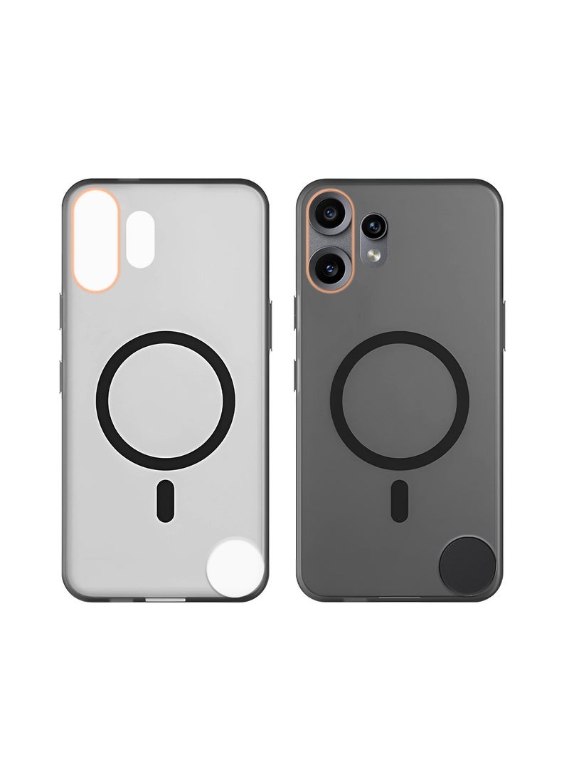 غطاء هاتف Nothing CMF Phone 2 Pro 5G 2025 هجين شفاف مع شحن مغناطيسي وحواف كاميرا مرتفعة مظهر أنيق (MCMPMN) - أسود - Image 2