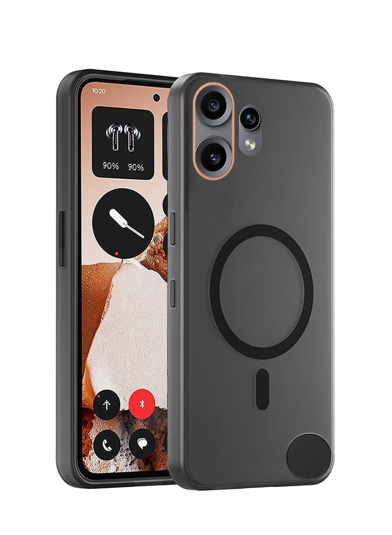 غطاء هاتف Nothing CMF Phone 2 Pro 5G 2025 هجين شفاف مع شحن مغناطيسي وحواف كاميرا مرتفعة مظهر أنيق (MCMPMN) - أسود - Image 1