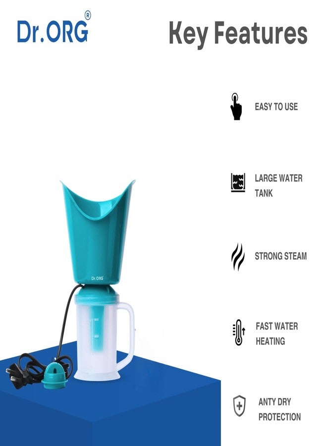 Dr. ORG Dr.ORG 2 in 1 vaporizer steamer for cough,cold and facial, inhaler & steamer for cold and cough, Facial Steamer,steam inhaler - GREEN - Image 2