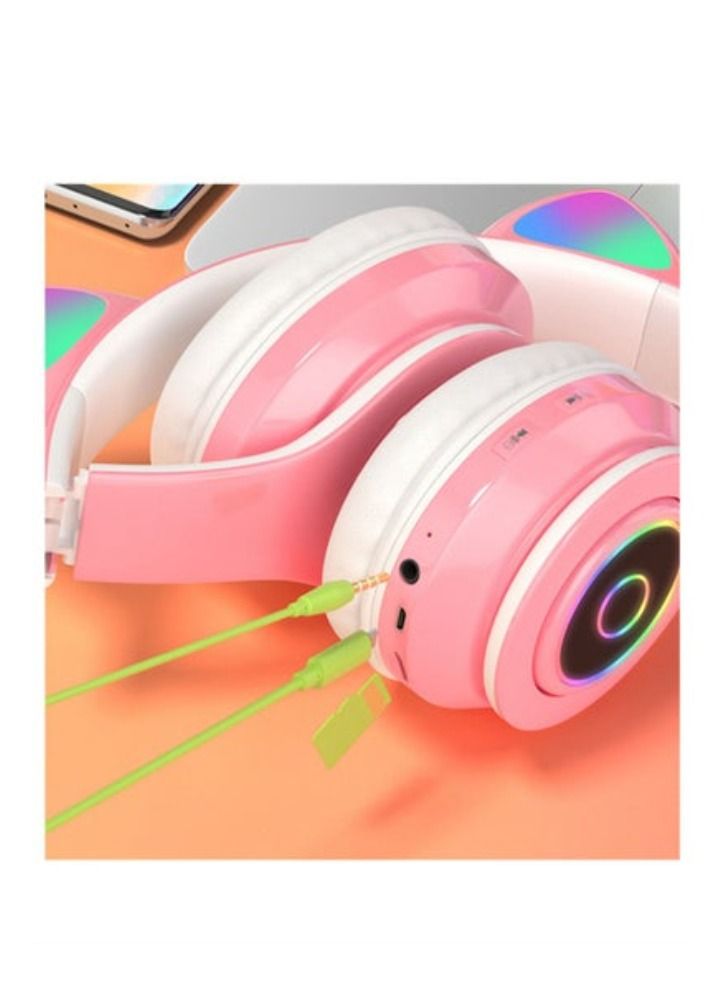 B39 Luminous Cat Ear Stereo Folding Card Music Game Headset - Image 3