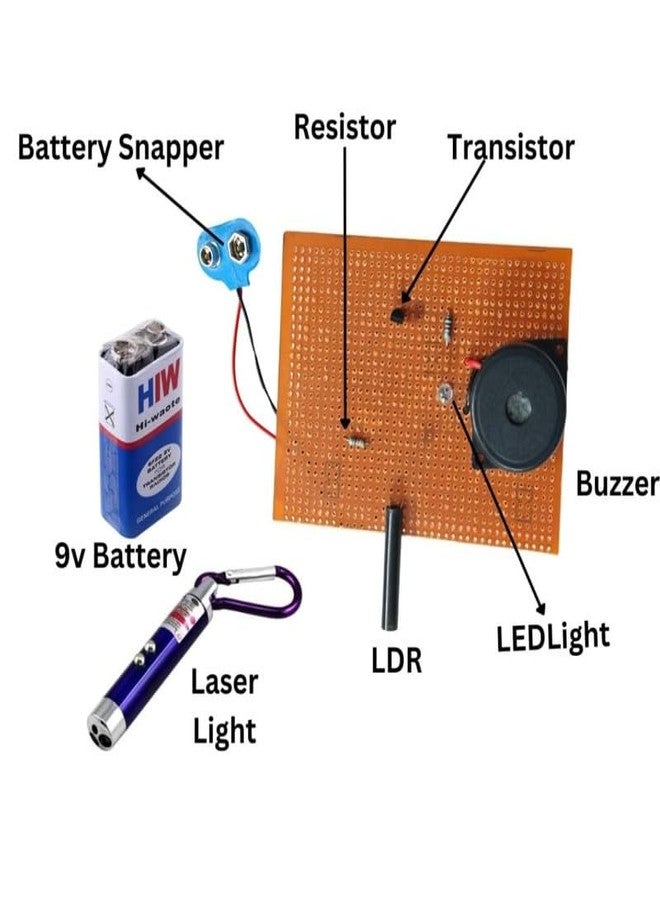 ESPtronics مجموعة أدوات مشروع علمي جاهز من ESPtronics لأجهزة إنذار الأمان بالليزر، نموذج عملي تعليمي STEM لطلاب الصف الثاني عشر. - Image 3