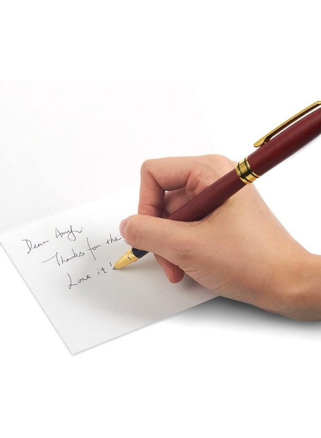 Juvale 2 Pack Luxury Rosewood Pen Set For Men Fancy Ballpoint Pens With Black Ink Refills Gift Boxed For Executives Business And Office Use - Image 5