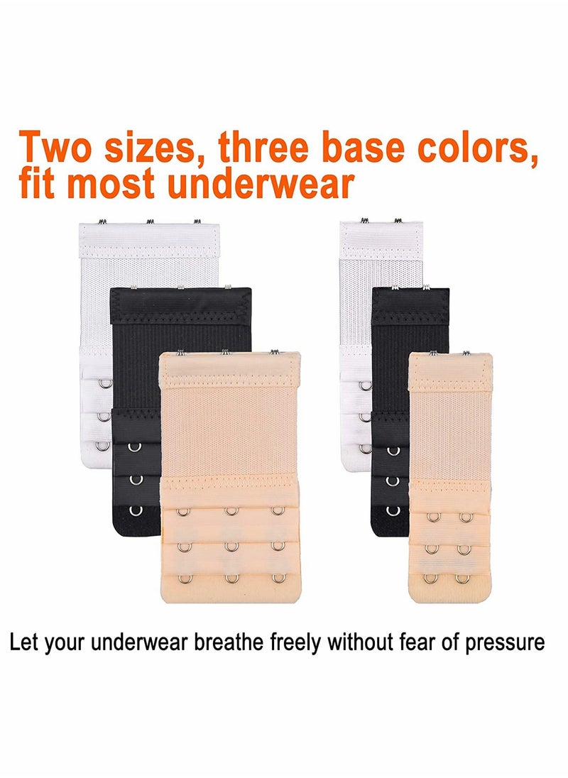 Excefore - 6 Pieces Women's Bra Extenders 2 Hook / 3 Hook Comfortable Stretchy Bra Extension Strap - Image 1