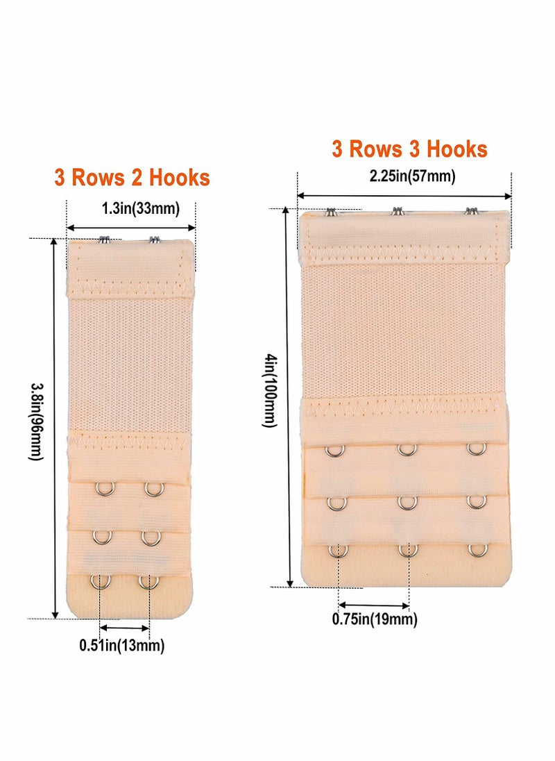 Excefore - 6 Pieces Women's Bra Extenders 2 Hook / 3 Hook Comfortable Stretchy Bra Extension Strap - Image 1