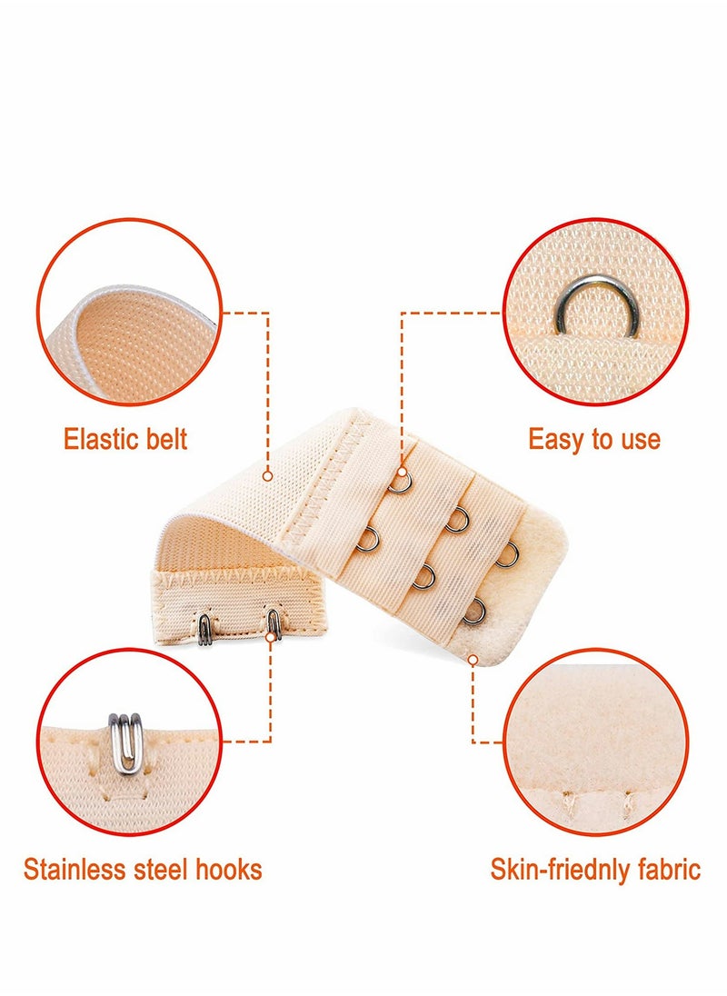 Excefore - 6 Pieces Women's Bra Extenders 2 Hook / 3 Hook Comfortable Stretchy Bra Extension Strap - Image 1