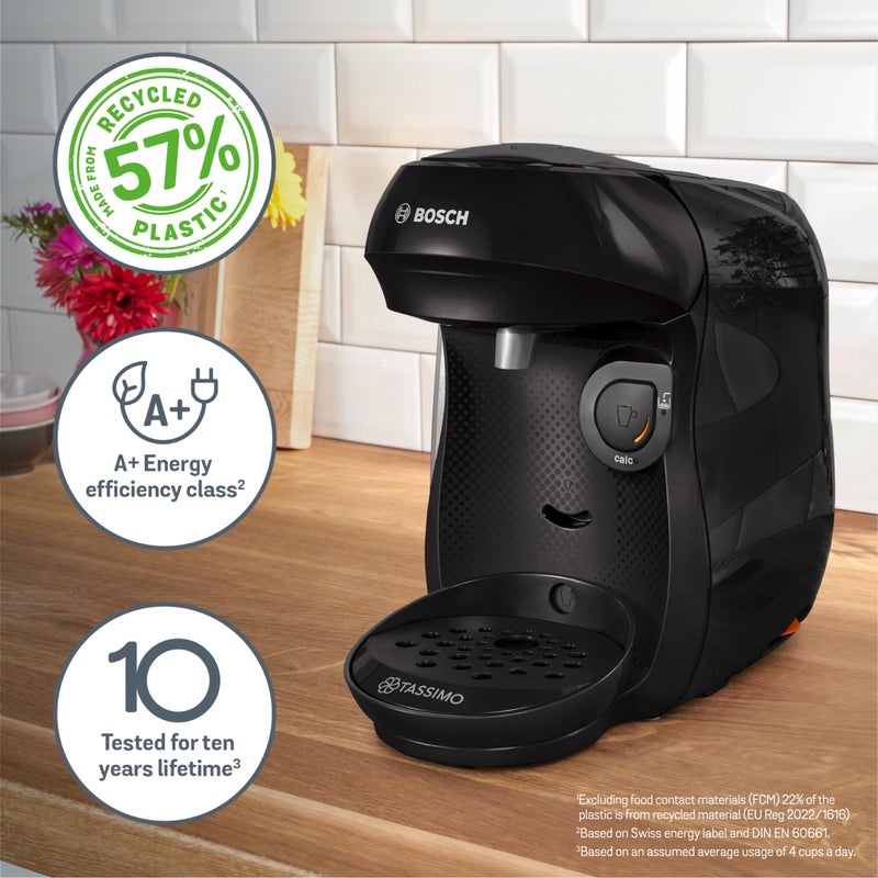 تاسيمو Tassimo by Bosch Happy Friendly Pod Coffee Machine, TAS102EGBC, Black - Image 4