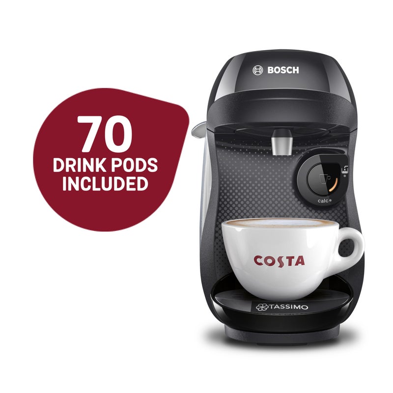 تاسيمو Tassimo by Bosch Happy Friendly Pod Coffee Machine, TAS102EGBC, Black - Image 2