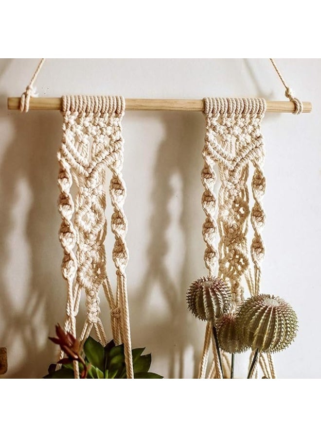 Antikiano Macrame Hangers for Plant on Wall, Plant Hanger Indoor with Tassels - Hanging Planter Basket Rope Holder for Bedroon Outdoor Balcony Garden Decoration, 106x40CM - Image 2