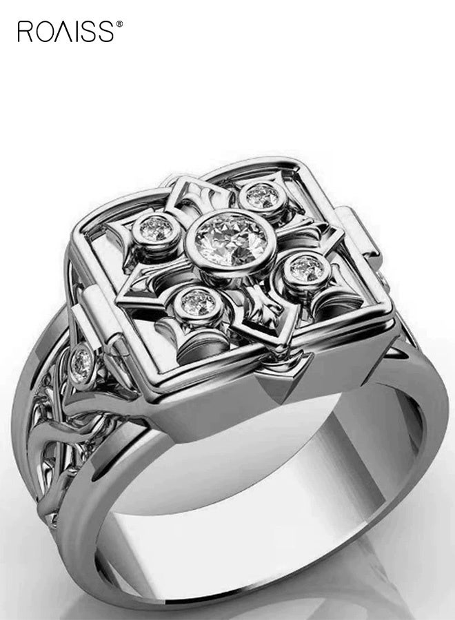 رويس خاتم رجالي جديد وجريء من الألماس المنقوش بجزء علوي قابل للطي - Image 5