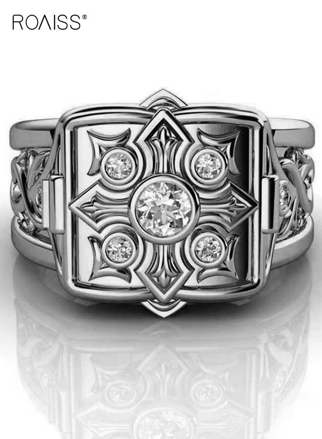 رويس خاتم رجالي جديد وجريء من الألماس المنقوش بجزء علوي قابل للطي - Image 2