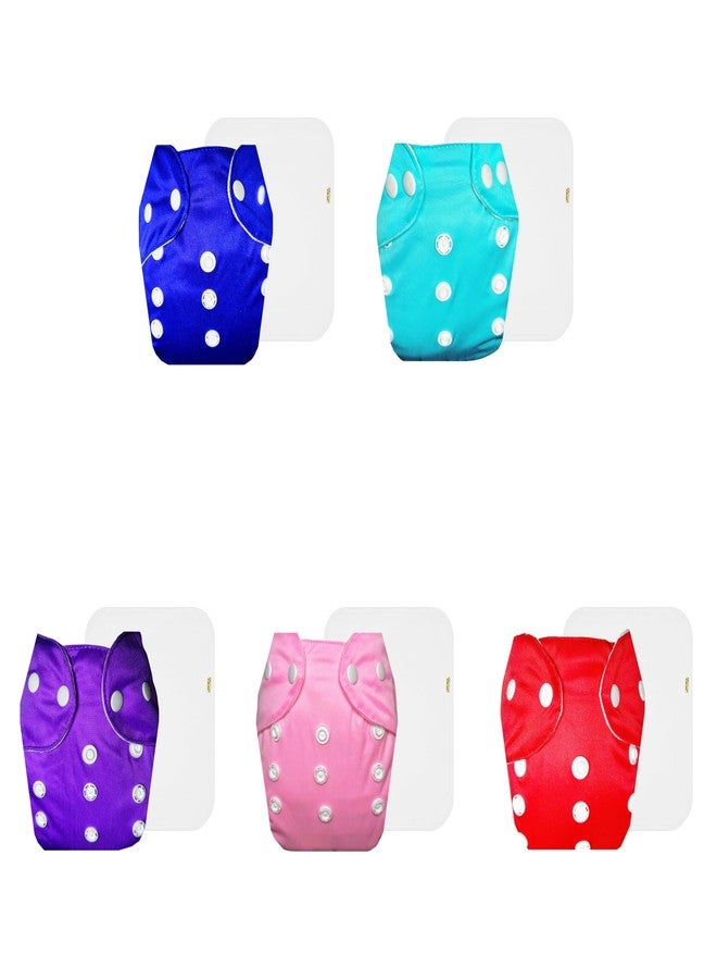 Dumbledo Lite Cloth Diaper with Cotton Insert (Pack of 5) | Dry Feel and Comfortable | Breathable | Adjustable Snaps | Trusted by Moms | 3 Months - 2 Years | Unisex Baby - Image 1