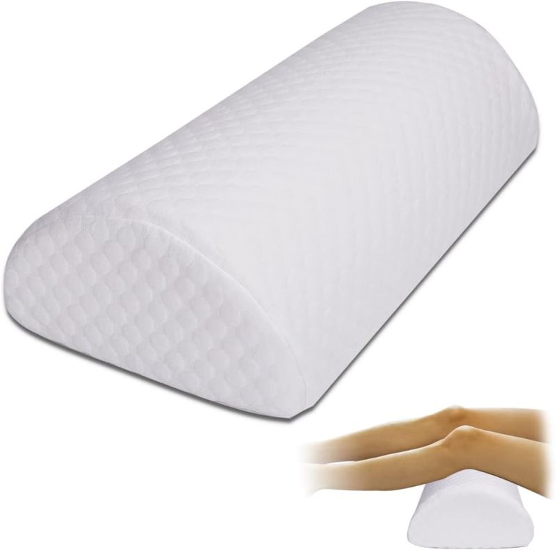 Ergonomic Knee Pillow 40x20x10cm Memory Foam Crescent Design Aligns Spine - Breathable Machine Washable Cover Lumbar Cushion for Back Side Sleepers Joint Pain Relief - Image 1