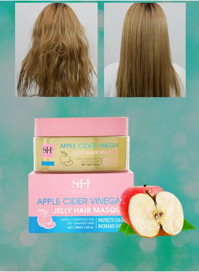 Sevich 100ml Apple Cider Vinegar Jelly Hair Masque Hair Growth Cleansing Scrub Repair and Damaged Hair Repair Mask Keratin Hair Mask Hair Care Conditioner  - Image 1