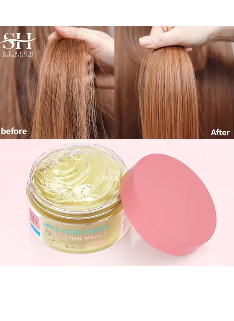 Sevich 100ml Apple Cider Vinegar Jelly Hair Masque Hair Growth Cleansing Scrub Repair and Damaged Hair Repair Mask Keratin Hair Mask Hair Care Conditioner  - Image 4