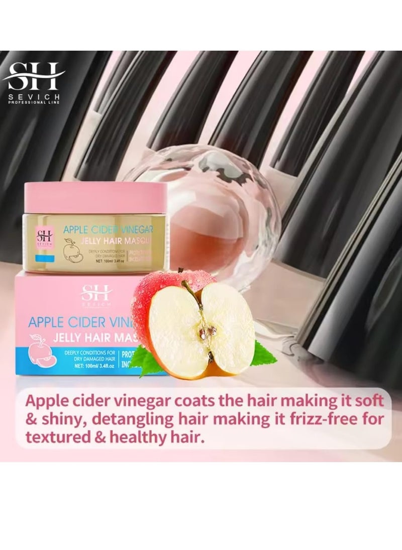 Sevich 100ml Apple Cider Vinegar Jelly Hair Masque Hair Growth Cleansing Scrub Repair and Damaged Hair Repair Mask Keratin Hair Mask Hair Care Conditioner  - Image 3