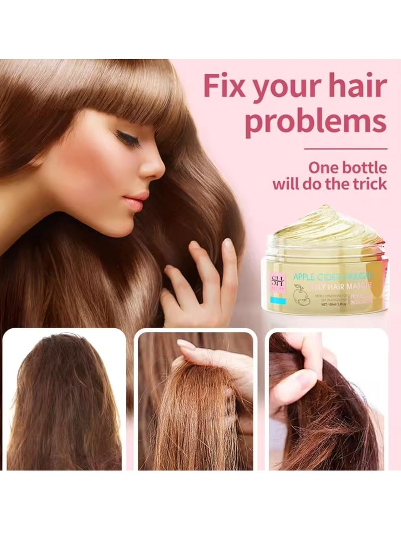 Sevich 100ml Apple Cider Vinegar Jelly Hair Masque Hair Growth Cleansing Scrub Repair and Damaged Hair Repair Mask Keratin Hair Mask Hair Care Conditioner  - Image 2
